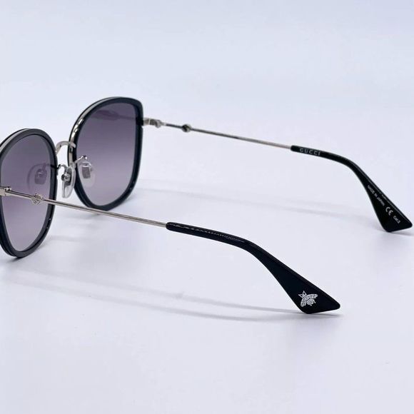 Sale! New Gucci Women\'s 56mm Black and Grey Metal Sunglasses! main image 5